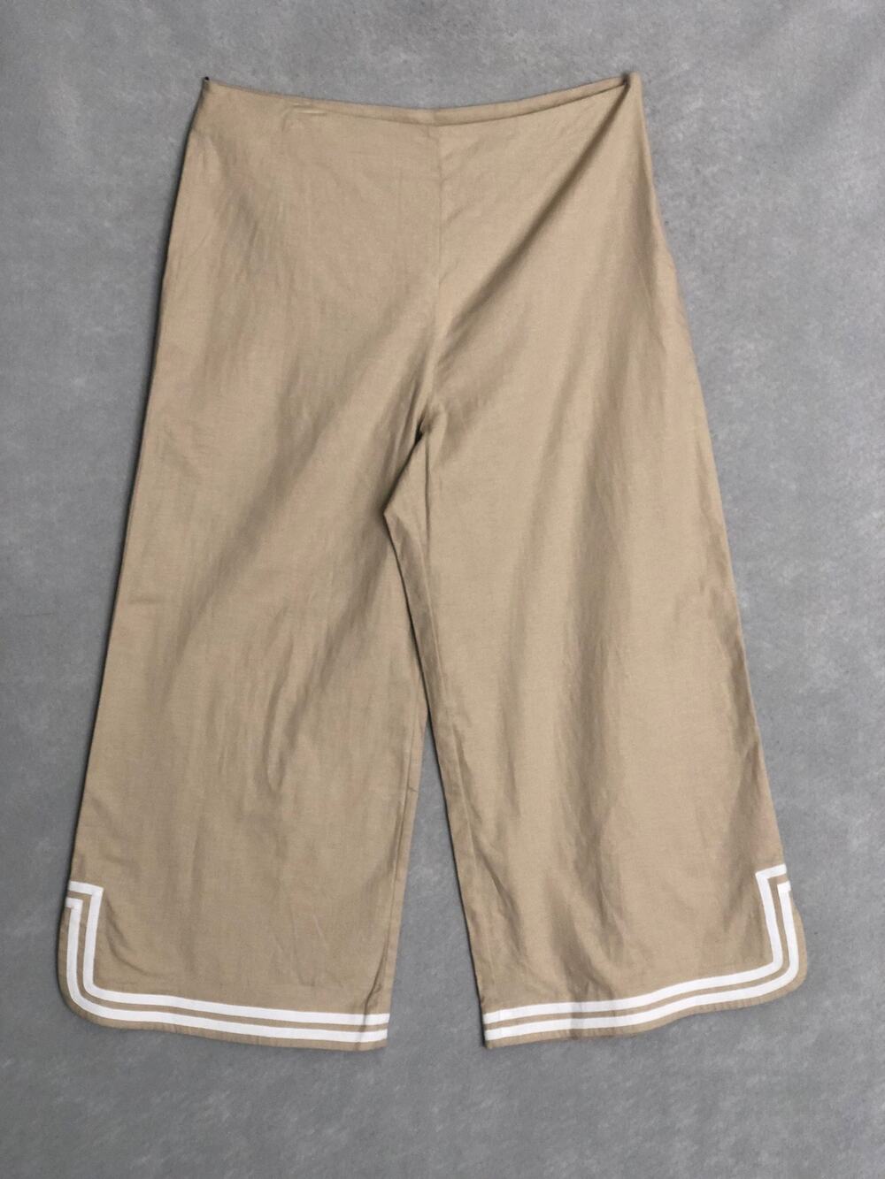 Trina Turk Abbey Pants Stretch Linen Blend Ankle Women's Size 12 NEW
